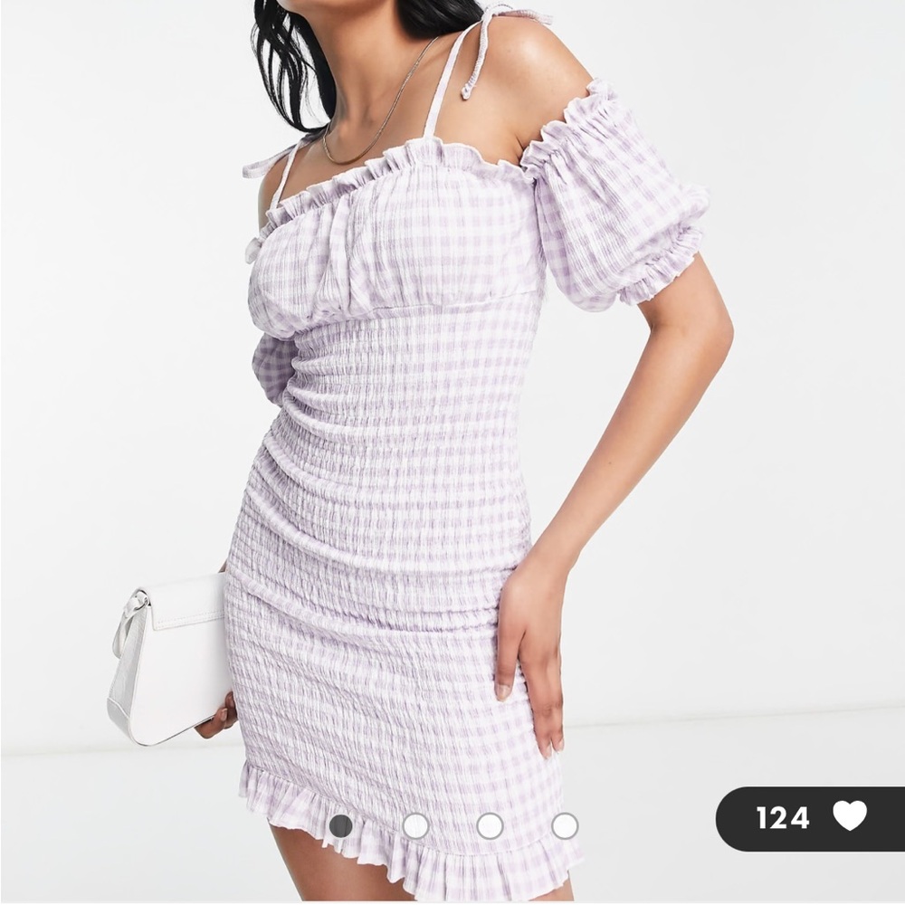 ASOS Pastel Purple Gingham Dress